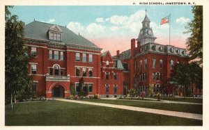 Vintage Postcard 1920's High School Jamestown New York M.E. Hamm Publishing