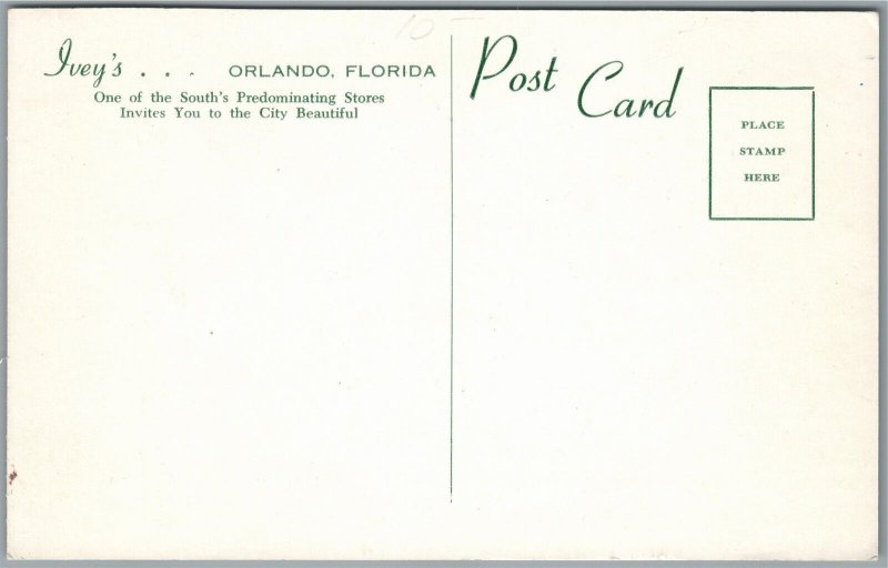 ORLANDO FL IVEYS STORE ADVERTISING VINTAGE POSTCARD