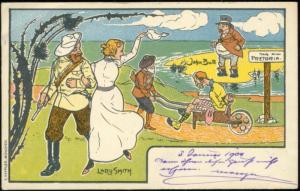 BOER WAR, Caricature, Lady Smith Waving at John Bull (1900) (2)