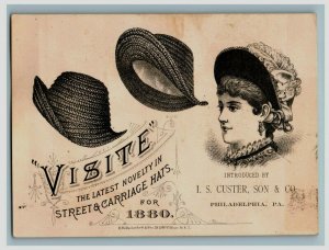 1880 Visite Street & Carriage Hats I.S. Custer & Son Lovely Lady 7G