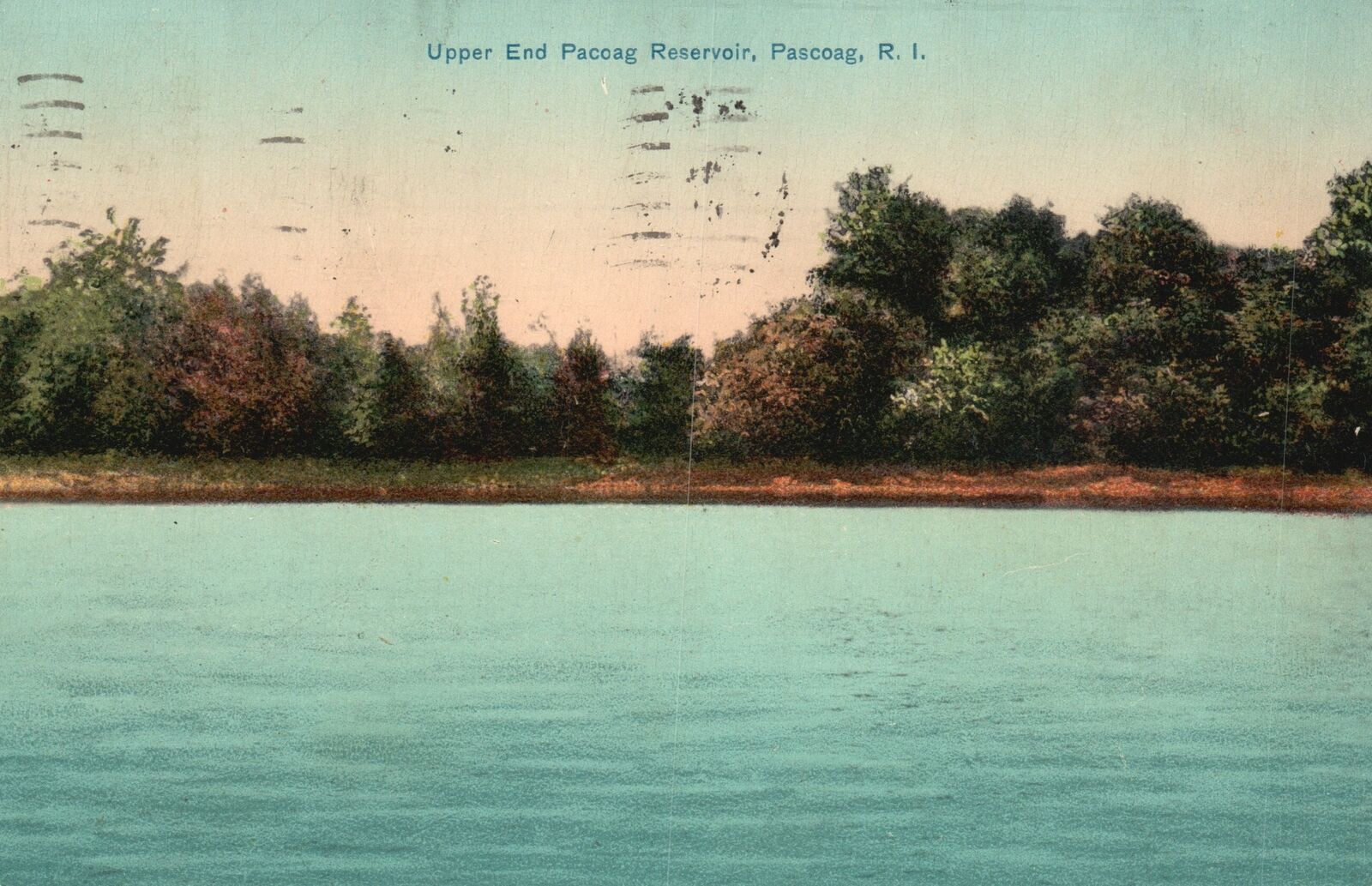Vintage Postcard 1909 View Upper End Pascoag Reservoir Pascoag Rhode