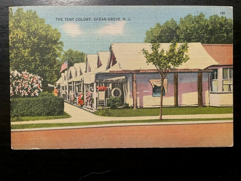 Vintage Postcard 1944 The Tent Colony Ocean Grove New Jersey (NJ)