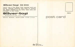 WHITE MARSH MD~SILVER TOP SUN ROOM-INTERIOR VIEW~VINTAGE ADVERTISING POSTCARD