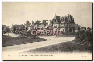 Old Postcard Cabourg Cottages and Rue de la Mer