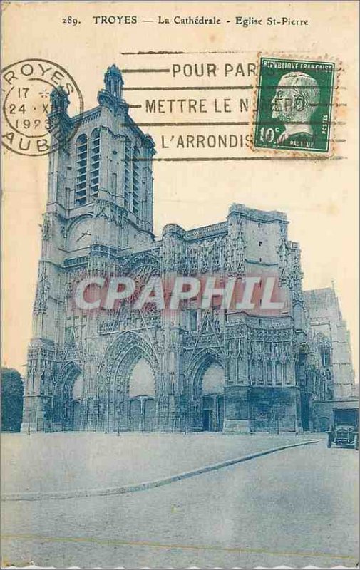 Old Postcard Troyes The Cathedral Church of St Peter