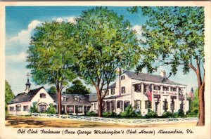 Alexandria, VA Virginia  OLD CLUB TEAHOUSE Restaurant ROADSIDE ca1940's Postcard