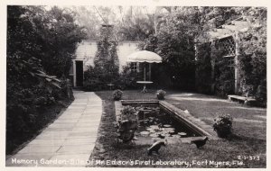 Florida fort Myers Edison Laboratory Memory Garden Real Photo