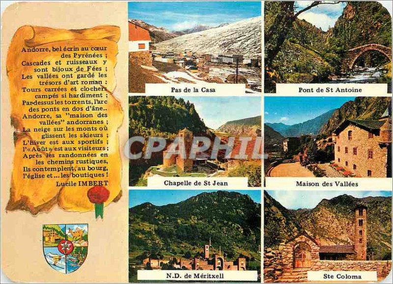 Postcard Modern Valls of Andorra