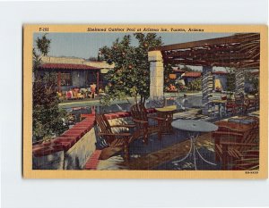 Postcard Sheltered Outdoor Pool at Arizona Inn, Tucson, Arizona