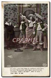 VINTAGE POSTCARD Fencing Three MusketeersÂ 