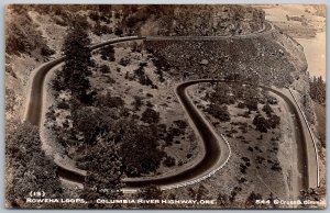 Columbia River Highway Oregon 1940s RPPC Real Photo Postcard Rowena Point