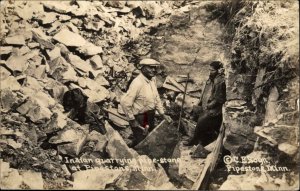 Pipestone Minnesota MN Native American Indians Quarry Mining RPPC Postcard