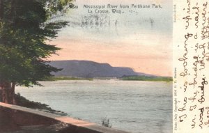 Vintage Postcard 1907 Mississippi River From Pettibone Park La Crosse Wisconsin