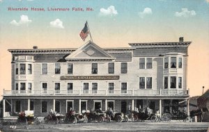 RIVERSIDE HOUSE Livermore Falls Maine Cars 1915 Rare JV Hartman Vintage Postcard