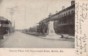 J81/ Mobile Alabama Postcard c1910 Duncan Place Government Street 341