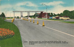c.1930-45 Cars Toll Station Sunshine Skyway Bridge Florida Postcard 2T6-228