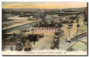 Marseille Old Postcard General view of the Joliette basin