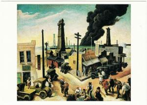 Boomtown by Thomas Hart Benton Art Postcard