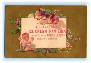 1880s-90s J. Gravenstine Ice Cream Pavilion #4 Cherubs Angels Lot Of 4 P217