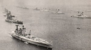 Tuck RPPC Aerial View Jubilee Naval Battleships Spithead British Royal Navy WWI