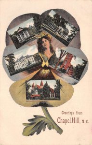 Chapel Hill North Carolina Greetings Multiview Pansy Flower Postcard AA70684