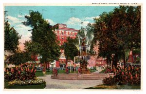 Postcard FOUNTAIN SCENE Council Bluffs Iowa IA AS6958