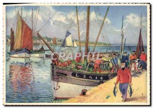 Old Postcard Fishing Boat