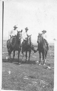 G37/ Eldredge? Colorado RPPC Postcard 1912 Men Cowboys Horses