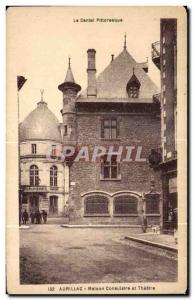 Old Postcard Picturesque Cantal Aurillac Consular House and Theater