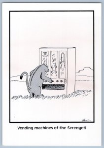 1984 ANIMAL VENDING MACHINE SERENGETI GARY LARSEN FAR SIDE VINTAGE POSTCARD