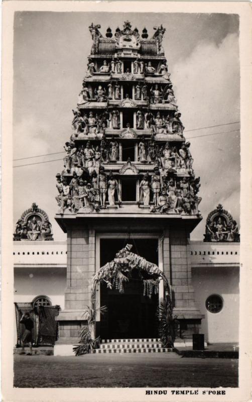 CPA AK SINGAPORE REAL PHOTO Hindu Temple (a1499)