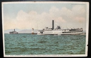 Vintage Postcard 1915-1930 Vermonter & Ticonderoga in Burlington Harbor VT