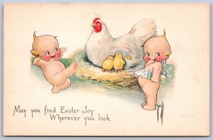 DS1/ Rosie O'Neill Artist Signed Postcard c1910 Kewpies Easter Chicken 230