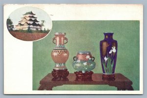 JAPANESE PORCELAIN & NAGOYA CASTLE ANTIQUE POSTCARD