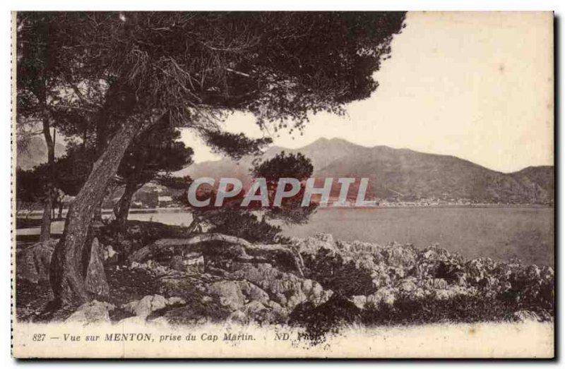 Cap Martin Old Postcard View Menton