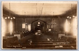 K21/ Rantoul Illinois RPPC Postcard c1910 Interior Christian Church 486