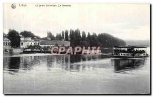 Old Postcard Liege Botanical Garden La Boverie Boat