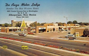 DE ANZA MOTOR LODGE Albuquerque, New Mexico ROUTE 66 Roadside c1960s Postcard
