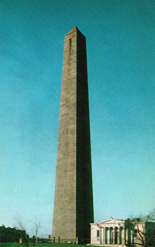 Charleston Massachusetts MA, Bunker Hill Monument Spiral Stone Step, Postcard