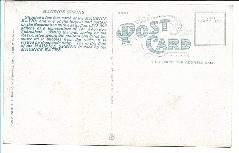 Hot Springs, AR - Maurice Spring