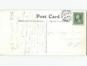 Pre-Linen comic PRETTY GIRL WITH TRAIN CONDUCTOR k3659