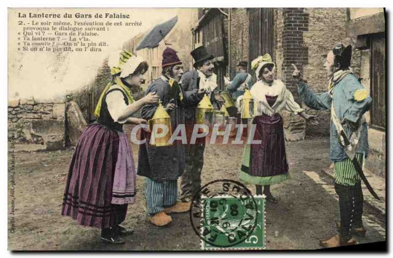 Old Postcard The Lantern of Falaise Folklore Costume Gars