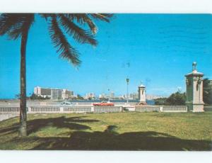 Pre-1980 OLD CARS ON CONSTITUTION BRIDGE San Juan Puerto Rico PR d4541