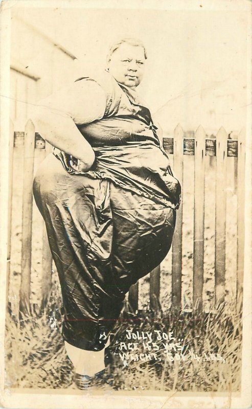 Postcard RPPC 1920s Fat Man Circus Jolly Joe 601 lbs. 23-2317 