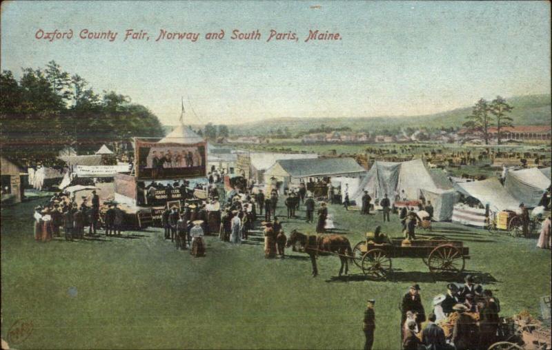 Norway South Paris ME Oxford County Fair c1910 Postcard