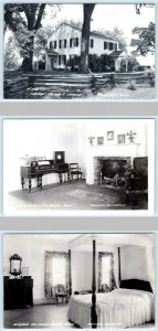 3 RPPC Postcards PORTAGE, Wisconsin INDIAN AGENCY HOUSE & Interiors c1940s