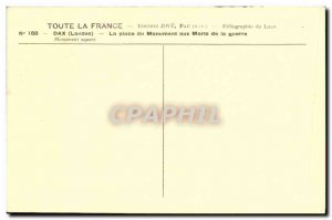 Old Postcard Dax Miliaria Monument aux Morts