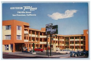 c1950 Auditorium Travelodge Entrance Restaurant Ellis San Francisco CA Postcard 