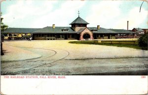 Railroad Station Fall River Massachusetts Postcard Bosselman Co