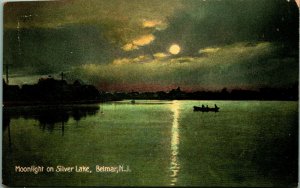 Moonlight on Silver Lake Belmar New Jersey NJ 1909 DB Postcard A5